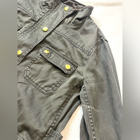 J. Crew Relaxed Boyfriend Field Utility Jacket Army Green Women’s Medium Petite - Picture 5 of 16